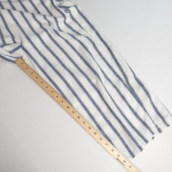 Old Navy Striped Linen Blend Cami Jumpsuit Womens Medium Off White Blue Nautical - Picture 6 of 16